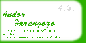 andor harangozo business card